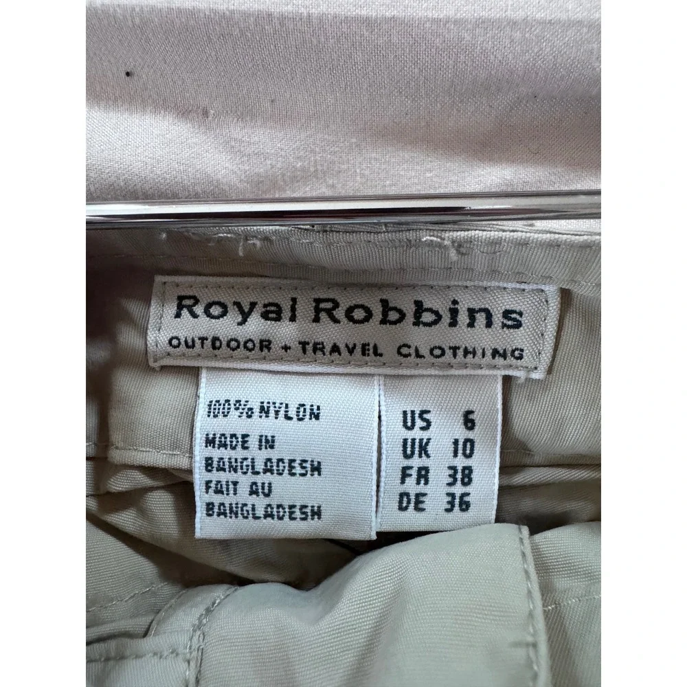 NWT Royal Robbins Womens Supplex Nylon Hiking Shorts Khaki Tan Safari Gorpcore
